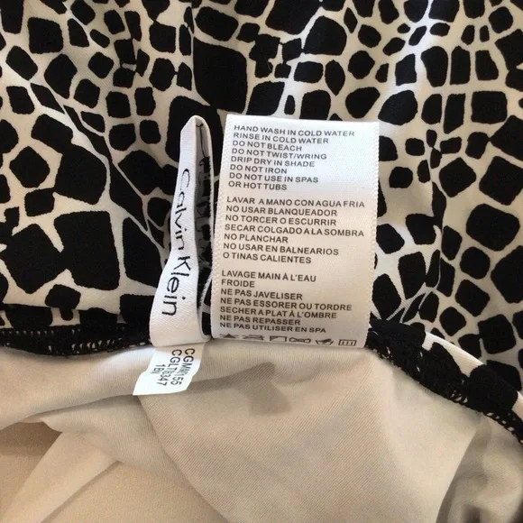 Calvin Klein Black and White One Piece Swimsuit - Picture 6 of 10